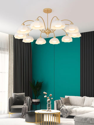 Frosted Floral Glass Chandelier