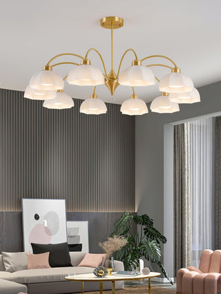 Frosted Floral Glass Chandelier