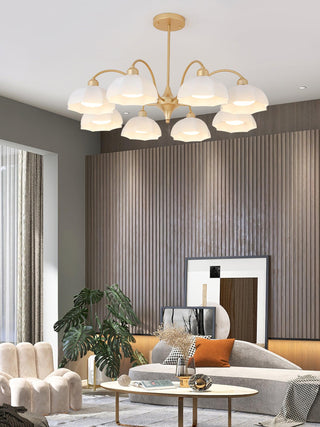 Frosted Floral Glass Chandelier