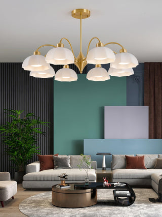 Frosted Floral Glass Chandelier