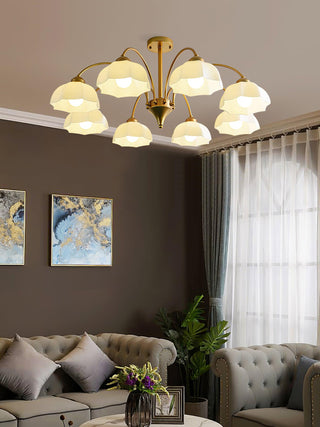 Frosted Floral Glass Chandelier