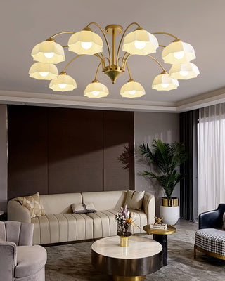 Frosted Floral Glass Chandelier