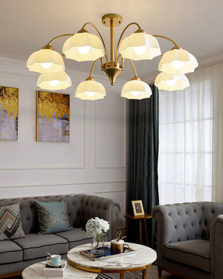 Frosted Floral Glass Chandelier