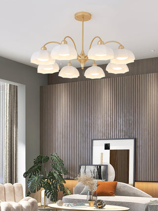 Frosted Floral Glass Chandelier