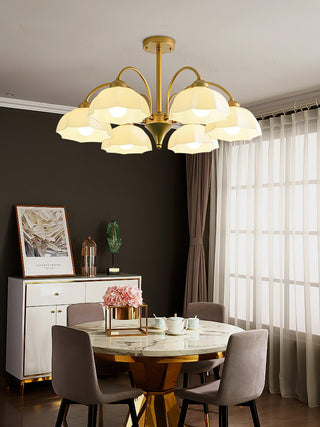 Frosted Floral Glass Chandelier