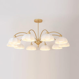 Frosted Floral Glass Chandelier