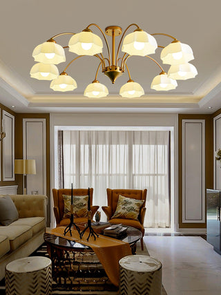 Frosted Floral Glass Chandelier