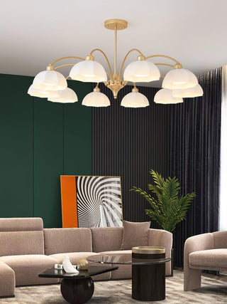Frosted Floral Glass Chandelier