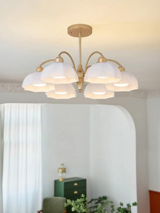 Frosted Floral Glass Chandelier