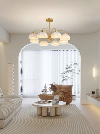 Frosted Floral Glass Chandelier