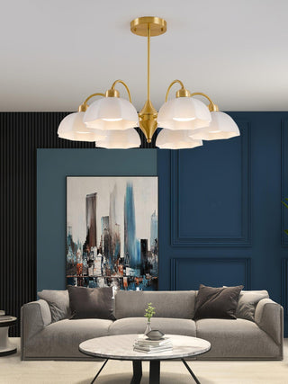 Frosted Floral Glass Chandelier
