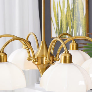 Frosted Floral Glass Chandelier
