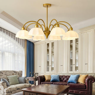 Frosted Floral Glass Chandelier
