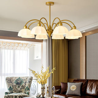 Frosted Floral Glass Chandelier