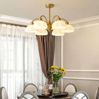 Frosted Floral Glass Chandelier