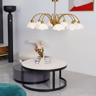 Frosted Floral Glass Chandelier