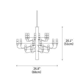 Gala Mid Century Metal Chandelier
