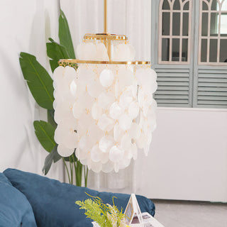 Fun Coastal Capiz Shell Chandelier