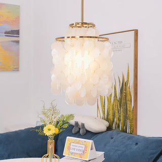Fun Coastal Capiz Shell Chandelier