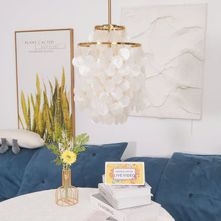 Fun Coastal Capiz Shell Chandelier