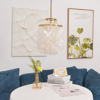 Fun Coastal Capiz Shell Chandelier