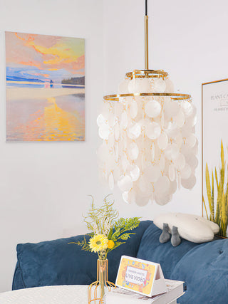 Fun Coastal Capiz Shell Chandelier