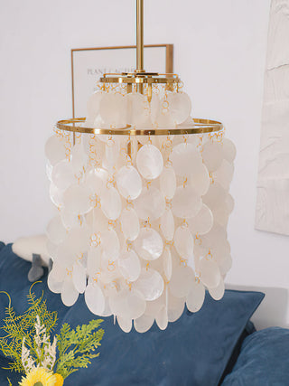 Fun Coastal Capiz Shell Chandelier