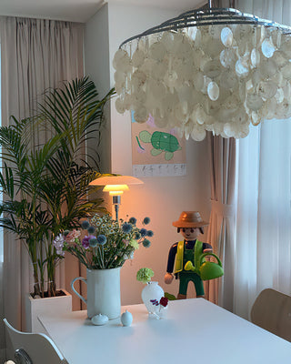 Fun Coastal Capiz Shell Chandelier