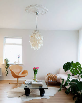 Fun Coastal Capiz Shell Chandelier