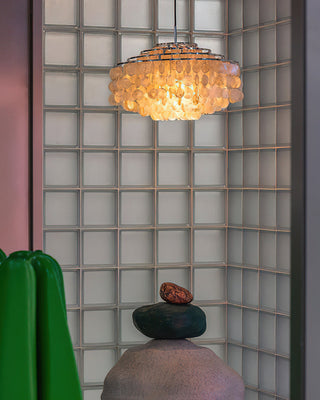Fun Coastal Capiz Shell Chandelier