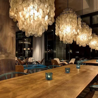 Fun Coastal Capiz Shell Chandelier