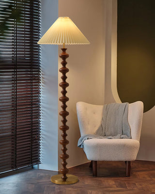 Gallus Beaded Wood Floor Lamp