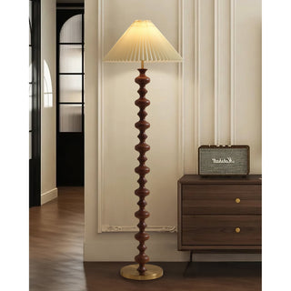 Gallus Beaded Wood Floor Lamp