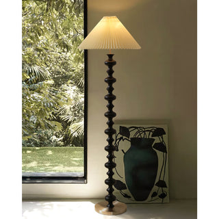 Gallus Beaded Wood Floor Lamp