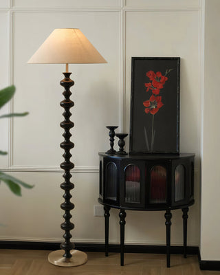 Gallus Beaded Wood Floor Lamp