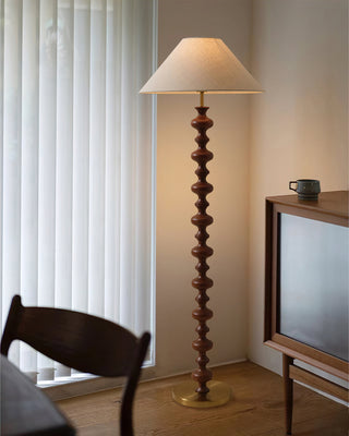 Gallus Beaded Wood Floor Lamp