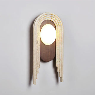 Gate Of Time And Space Sculptural Travertine Wall Light