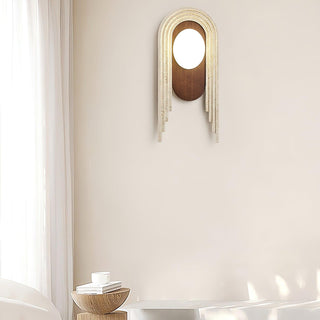 Gate Of Time And Space Sculptural Travertine Wall Light
