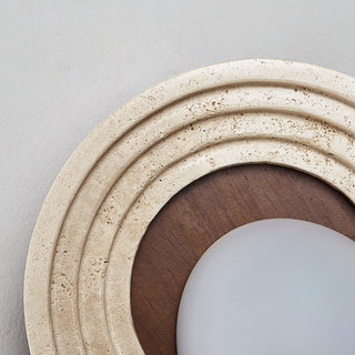 Gate Of Time And Space Sculptural Travertine Wall Light