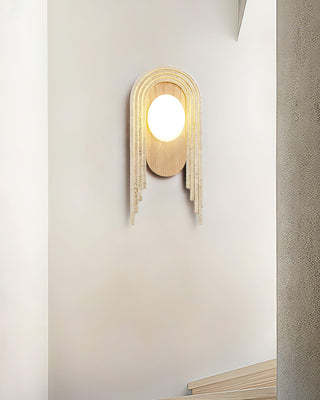 Gate Of Time And Space Sculptural Travertine Wall Light