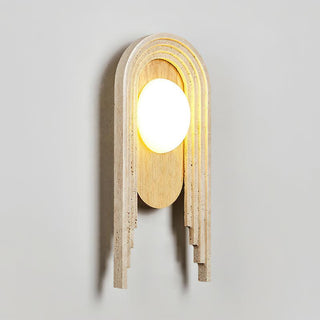Gate Of Time And Space Sculptural Travertine Wall Light