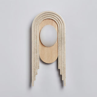 Gate Of Time And Space Sculptural Travertine Wall Light