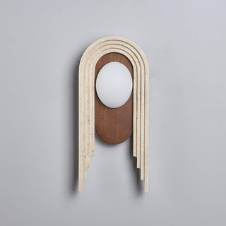 Gate Of Time And Space Sculptural Travertine Wall Light
