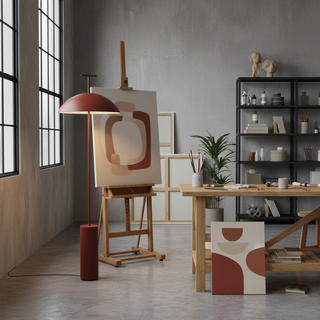 Geen-a Sculptural Steel Floor Light