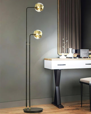 Gemini Modern Iron Twin Floor Light