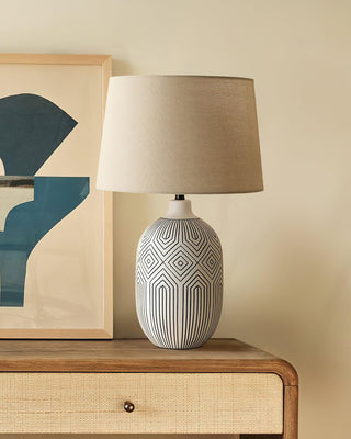 Geometric Ripple Sculptural Ceramics Table Light