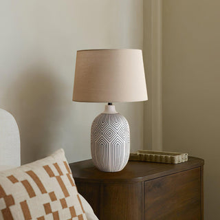 Geometric Ripple Sculptural Ceramics Table Light