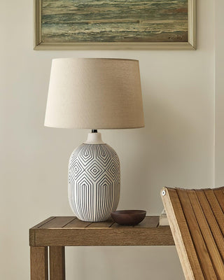 Geometric Ripple Sculptural Ceramics Table Light