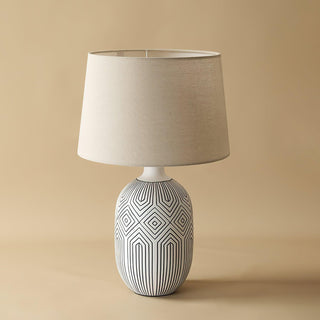Geometric Ripple Sculptural Ceramics Table Light