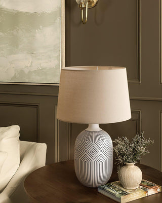 Geometric Ripple Sculptural Ceramics Table Light